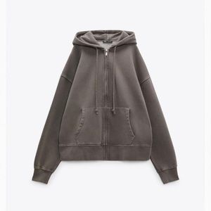 ZARA oversized zippered sweatshirt